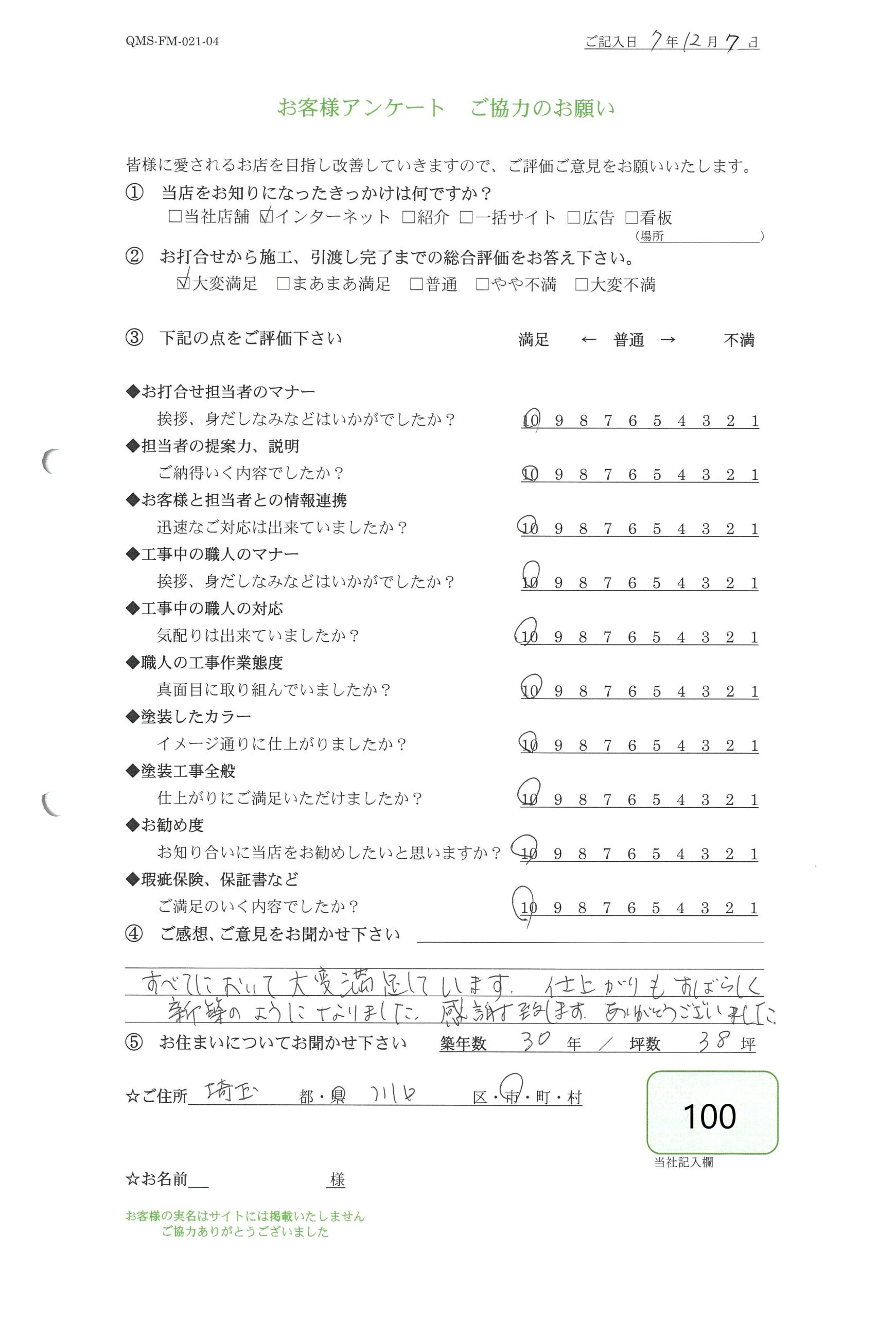 新築の時のよう グリーンの屋根で可愛いらしいお家になりました。